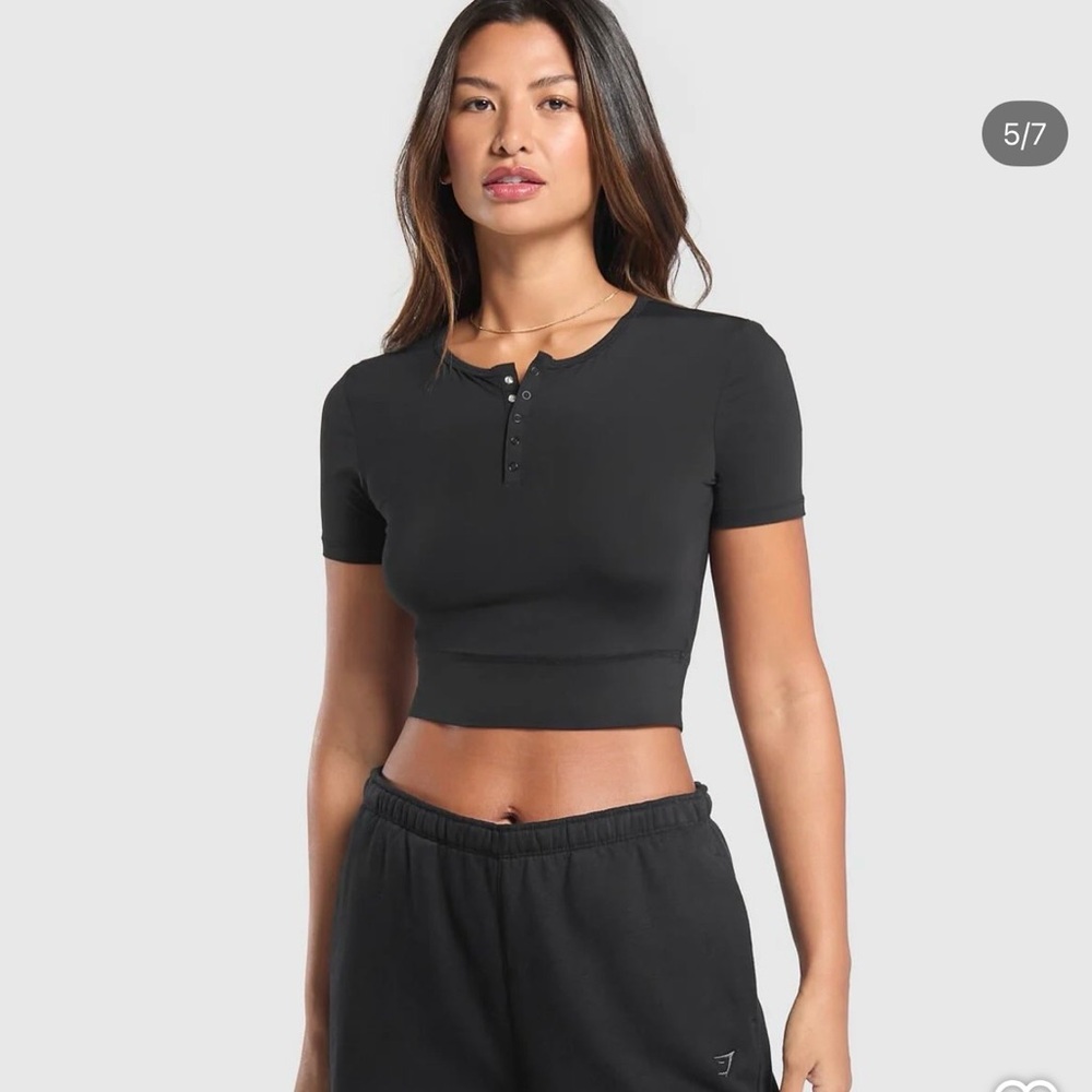 Gymshark Rest Day Buttery Soft Midi Top - Black